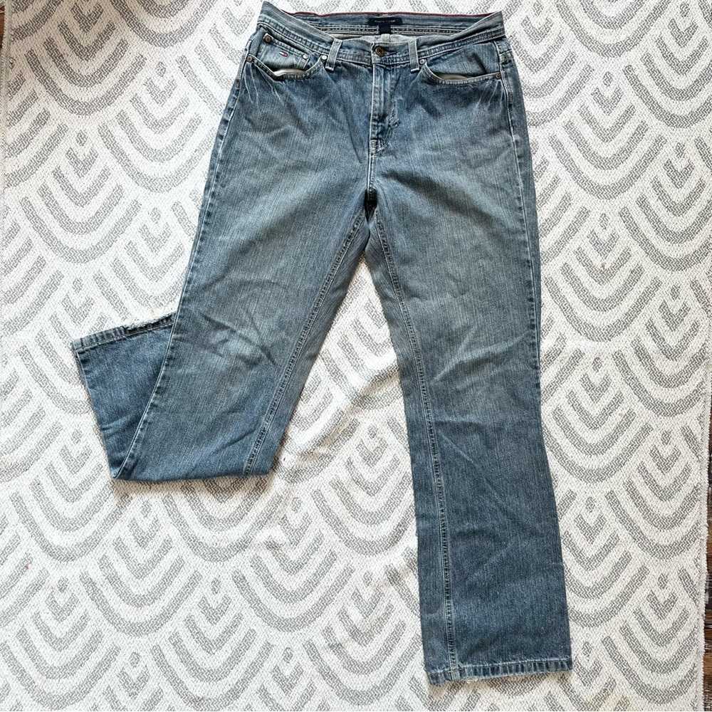 TOMMY HILFIGER Women’s High Rise Bootcut Blue Denim Jeans 8 Long